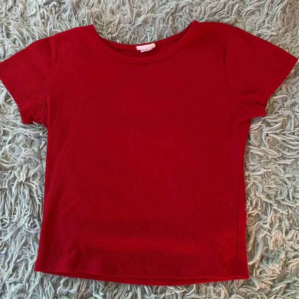 Red Fitted Crop Top